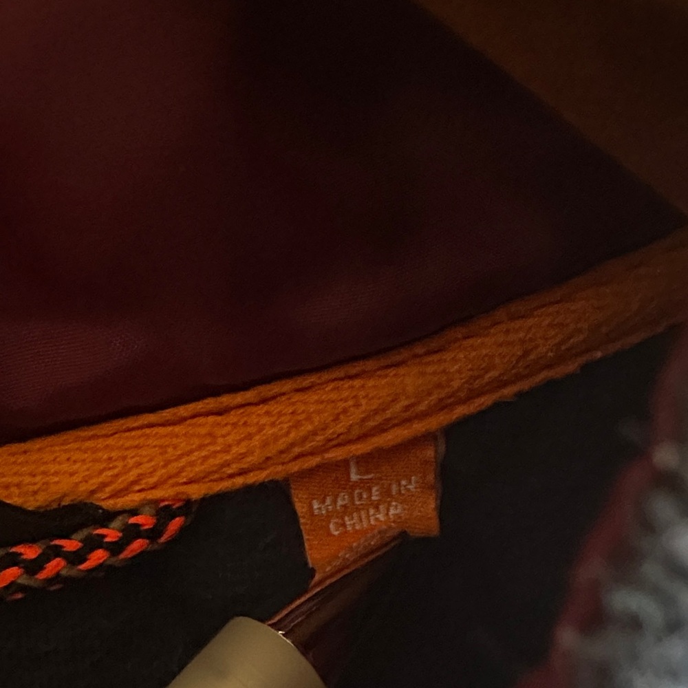 Orvis Navy Jacket with Burgundy Lining and Orange Trim - Picture 3 of 5